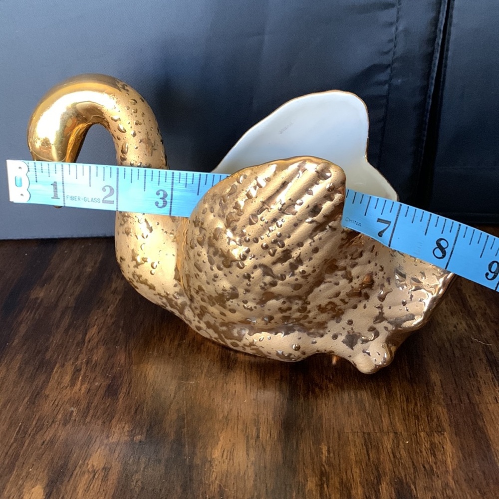 22k Gold Dip Swan Planter Pot Dish Centerpiece by Bel-Terr China EUC - Picture 6 of 9